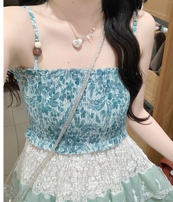 Sling vacation summer seaside countryside sweet splice dress