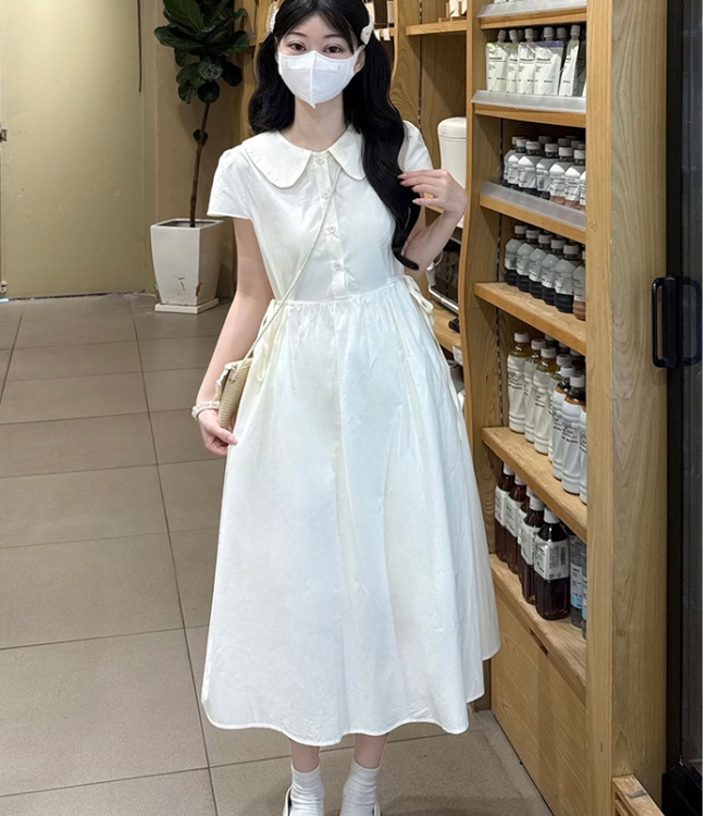 France style blue doll collar college style dress