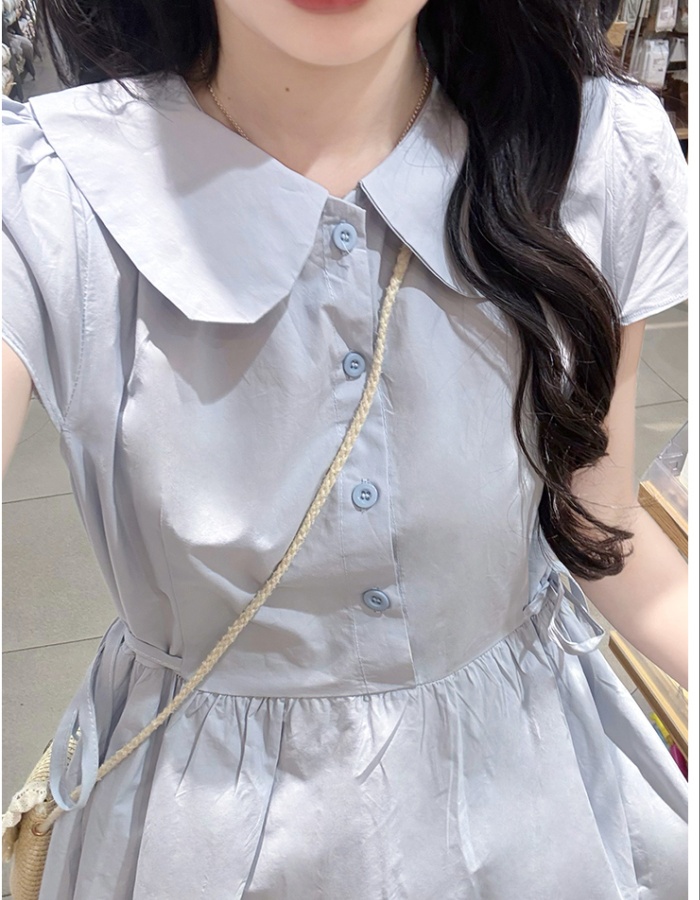 France style blue doll collar college style dress