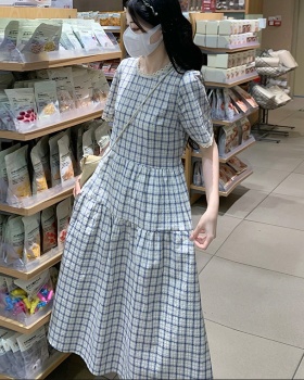 Splice round neck fashion temperament dress
