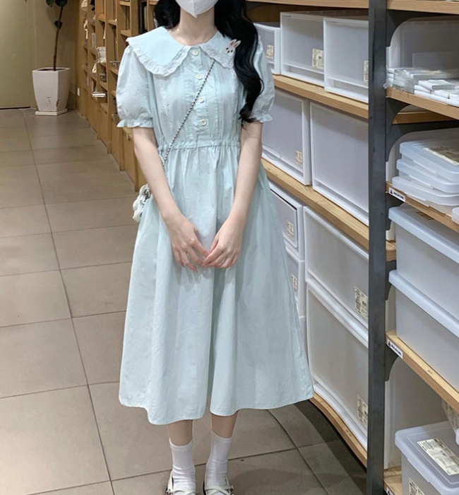 Korean style slim summer loose all-match doll dress