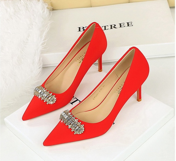Fashion  high-heeled shoes pointed low shoes for women