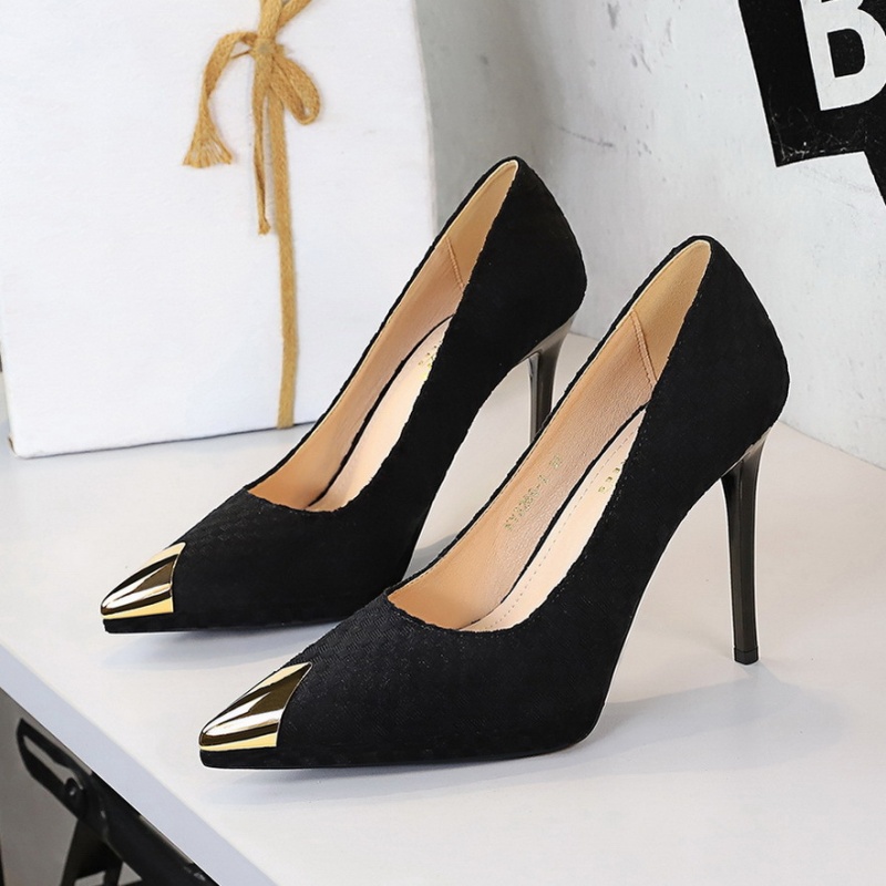 Metal high-heeled shoes fine-root high-heeled shoes