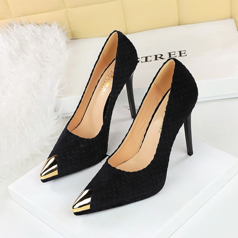 Metal high-heeled shoes fine-root high-heeled shoes