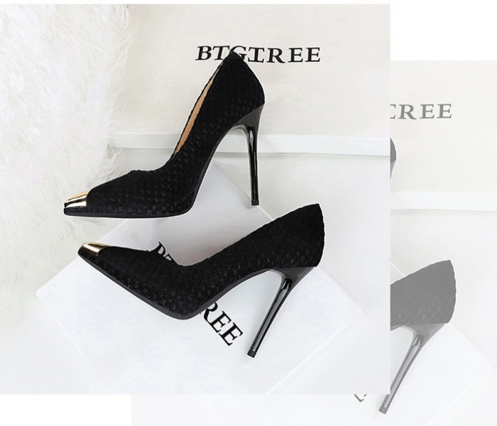 Metal high-heeled shoes fine-root high-heeled shoes