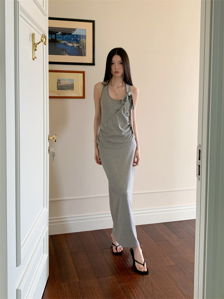 Spicegirl package hip dress pinched waist long dress