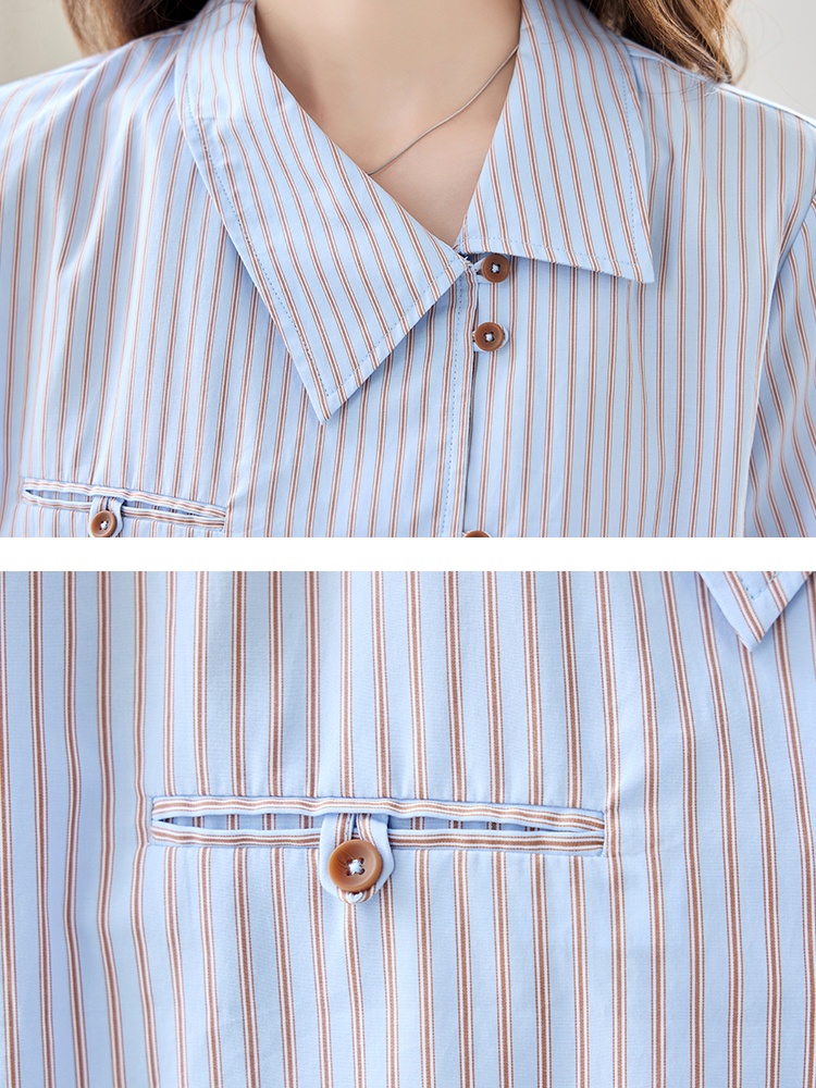 Commuting summer retro tops all-match France style shirt