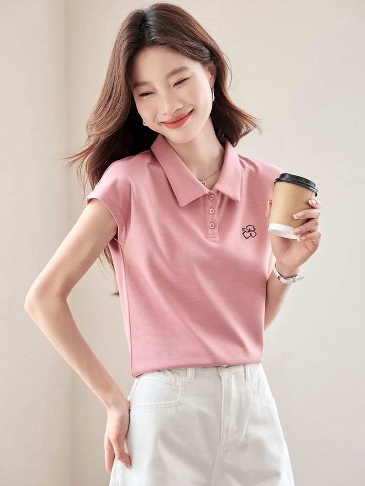 Fashion embroidered show young tender temperament T-shirt