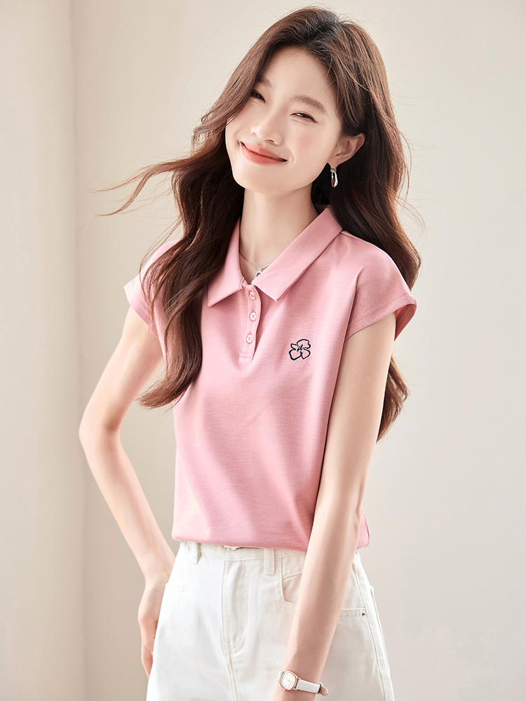 Fashion embroidered show young tender temperament T-shirt