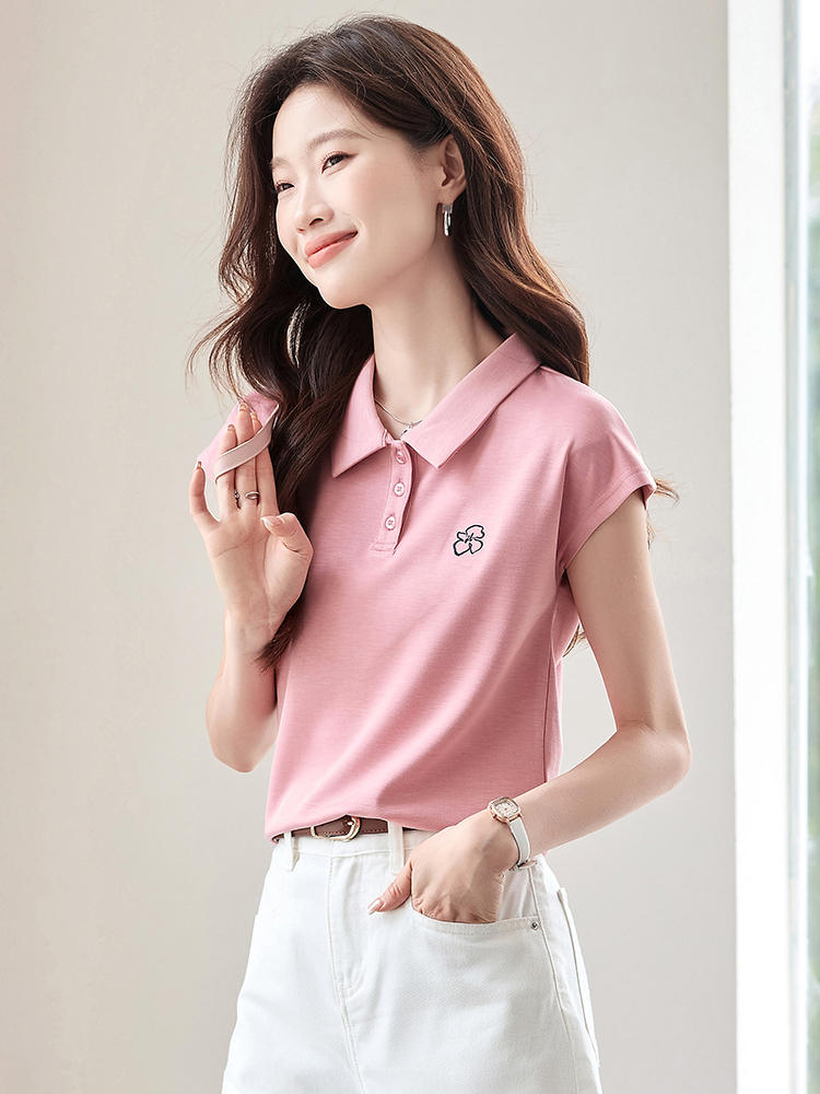 Fashion embroidered show young tender temperament T-shirt