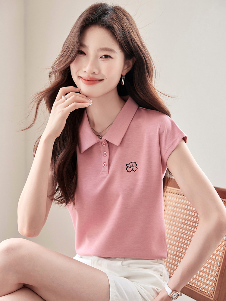 Fashion embroidered show young tender temperament T-shirt