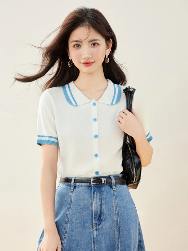 Chanelstyle tops France style small cardigan for women