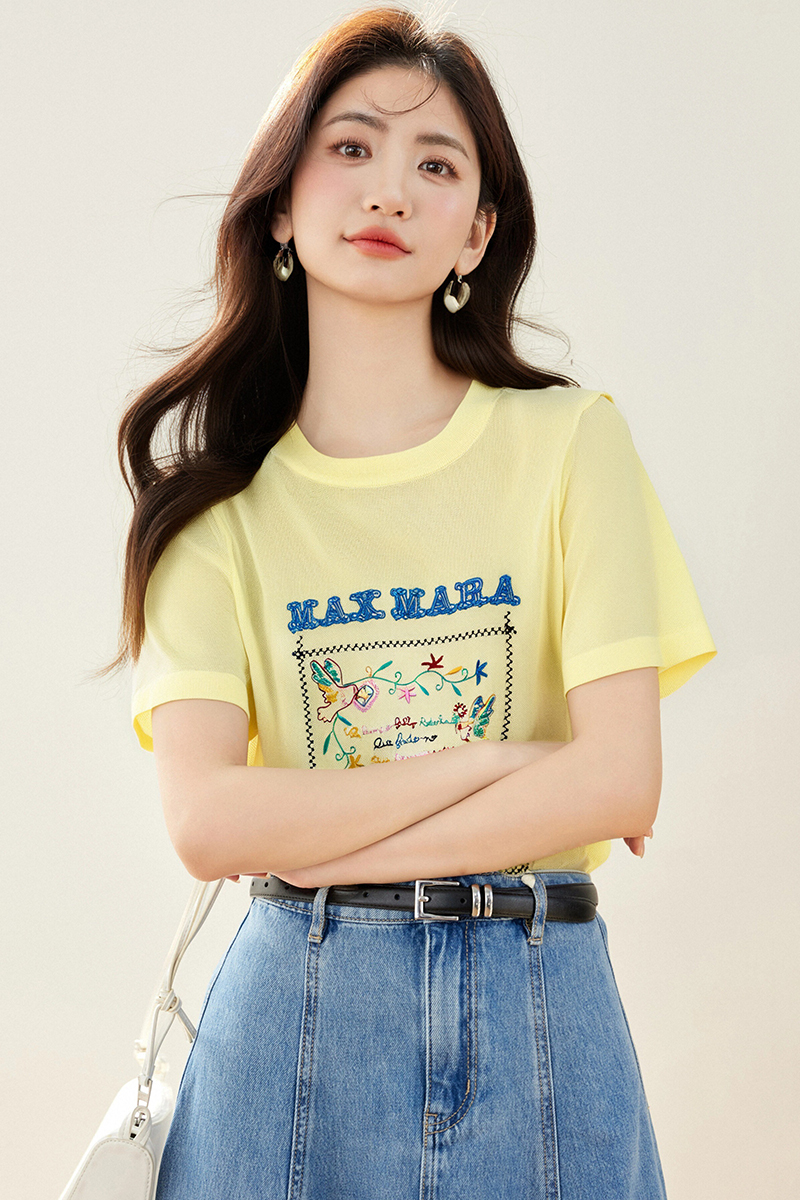 Korean style letters summer all-match sweater for women