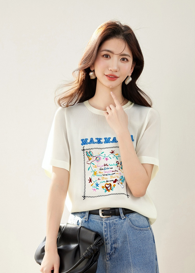 Korean style letters summer all-match sweater for women