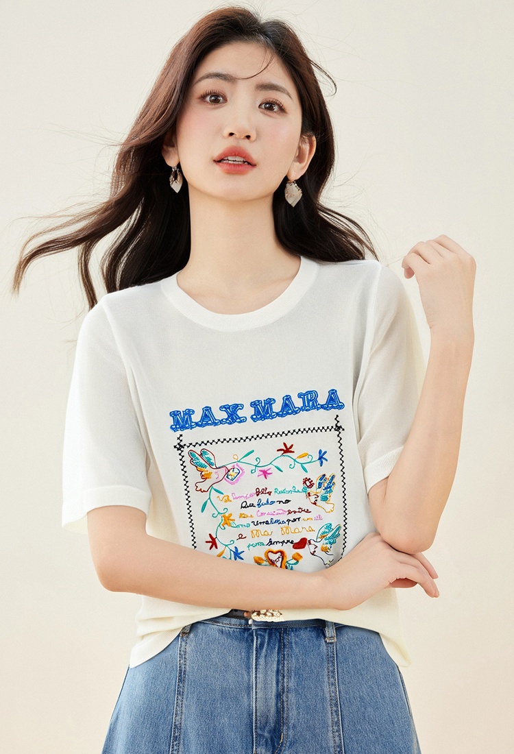Korean style letters summer all-match sweater for women