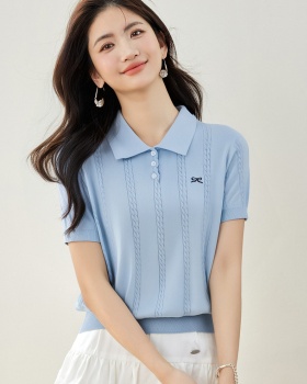 Twist embroidery tops retro sweater for women