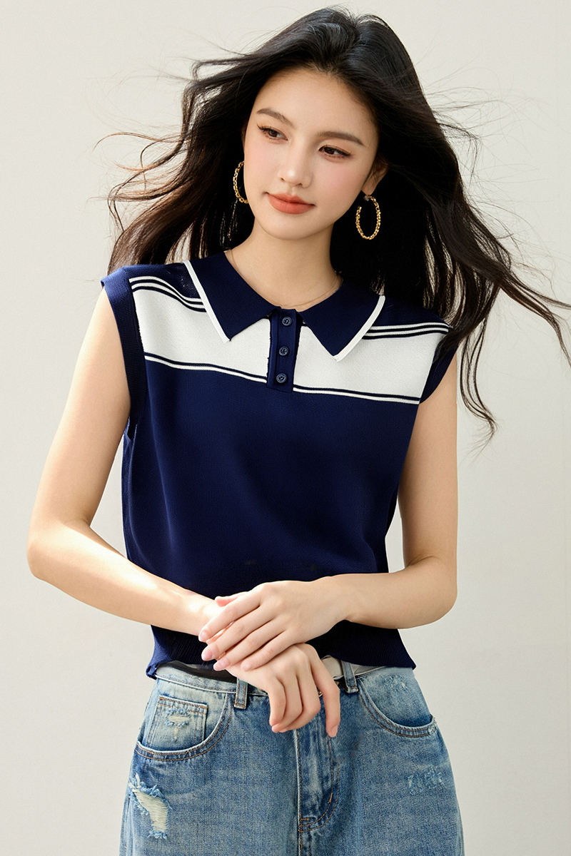 Summer boats sleeve Casual sweater mixed colors loose tops