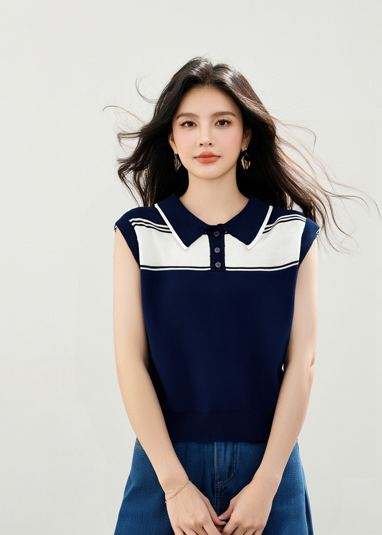 Summer boats sleeve Casual sweater mixed colors loose tops