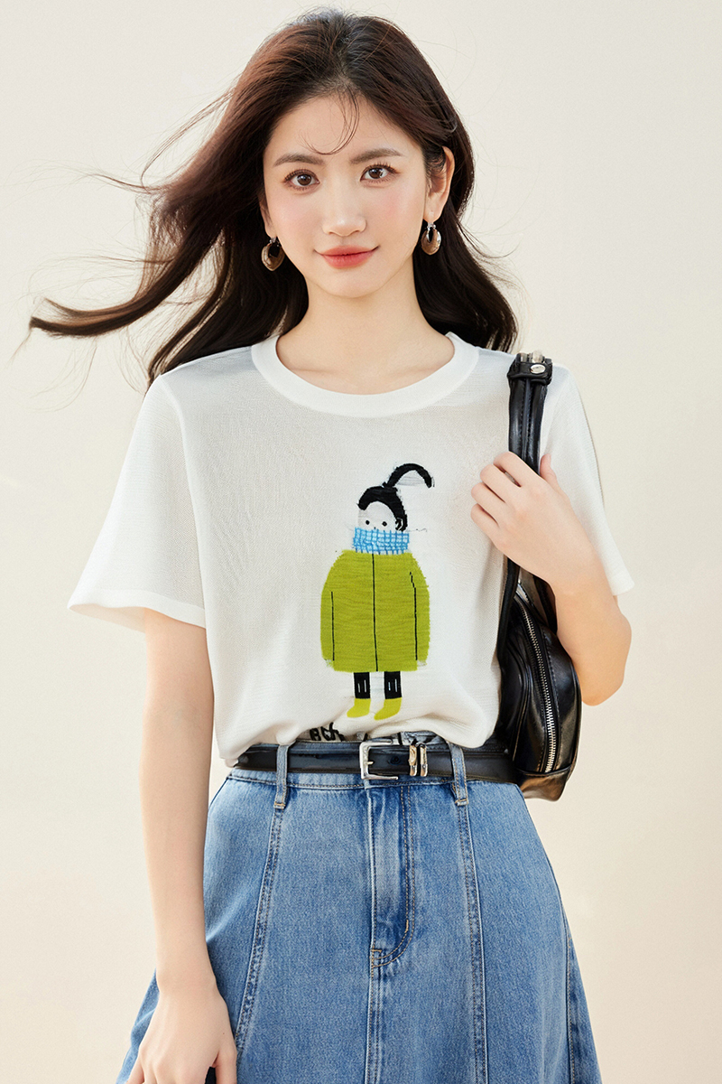 Short sleeve printing T-shirt for women
