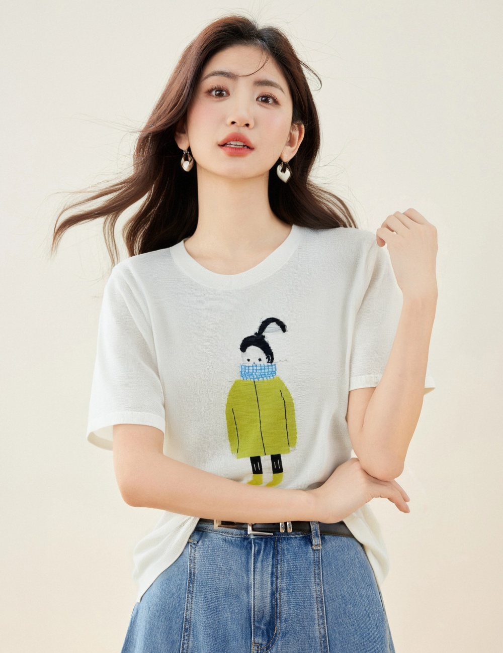 Short sleeve printing T-shirt for women