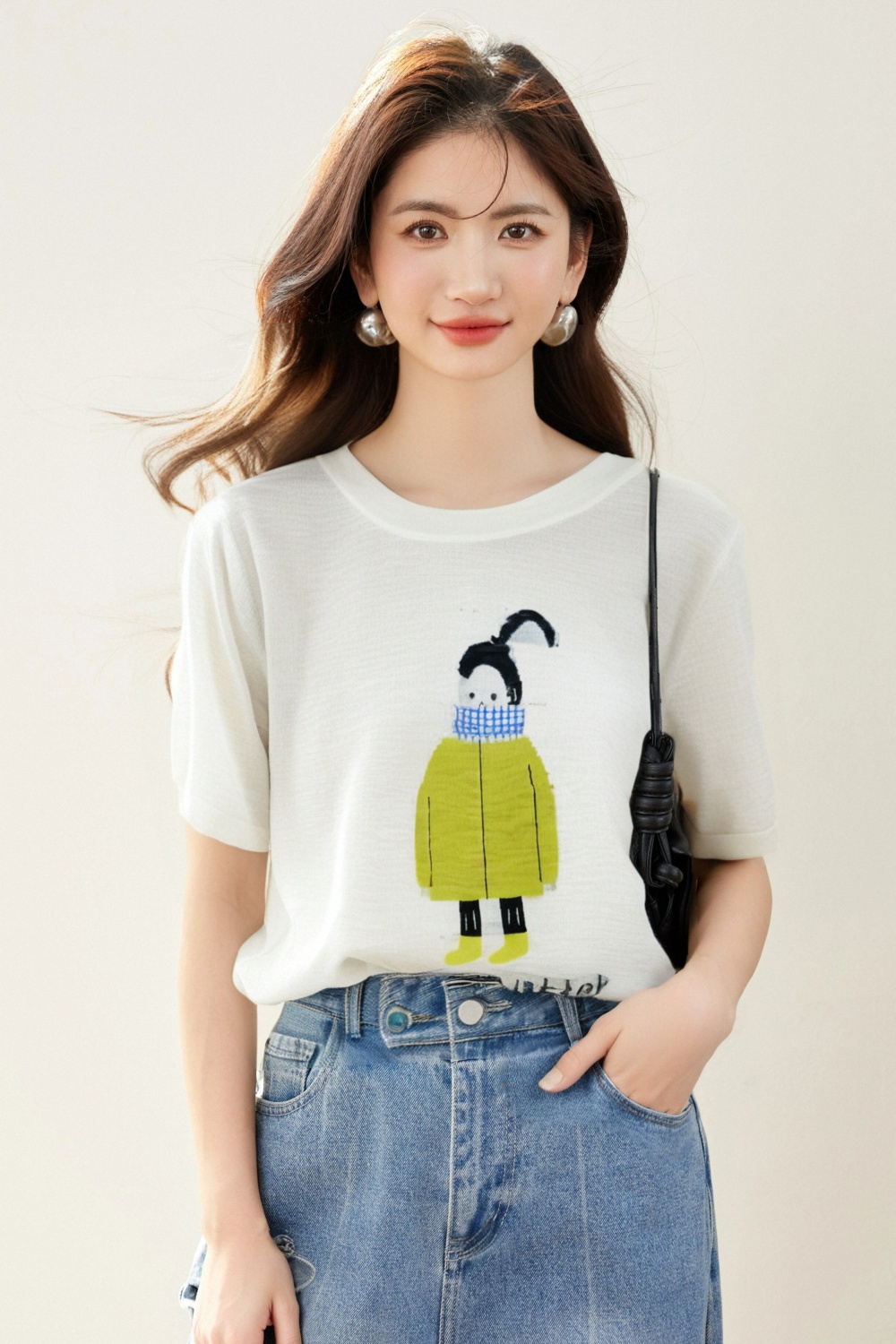 Short sleeve printing T-shirt for women