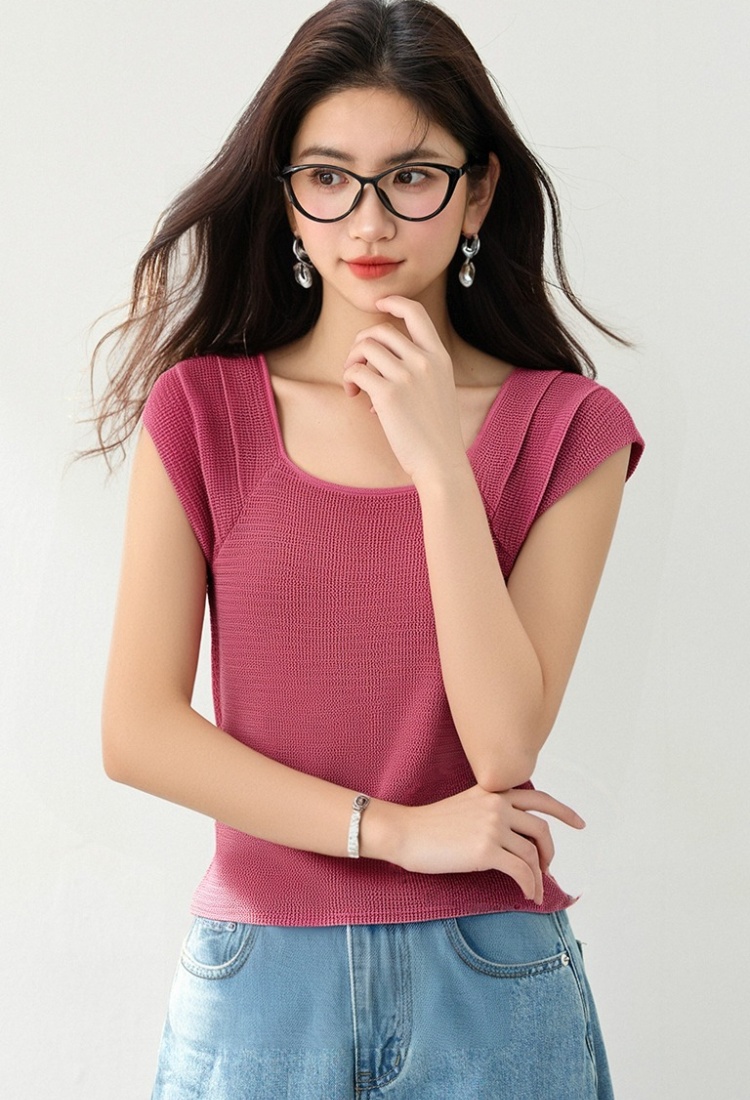 Ice silk summer tops fashionable sweater for women