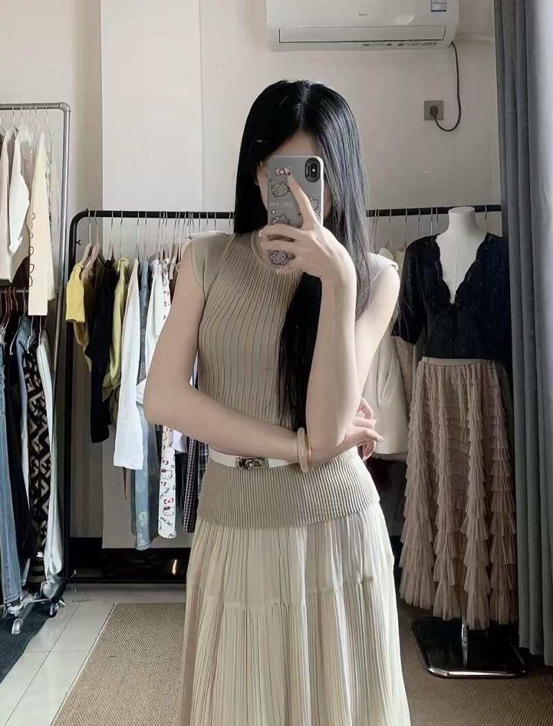 Enticement skirt waistcoat 2pcs set for women