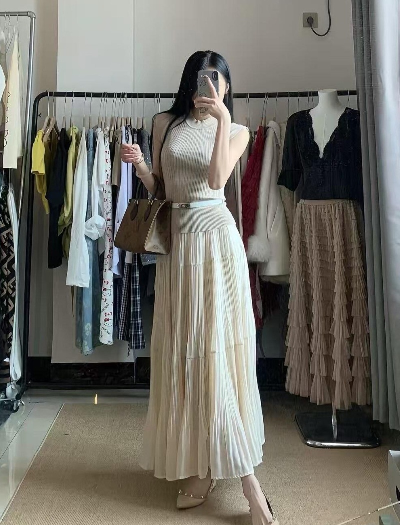 Enticement skirt waistcoat 2pcs set for women