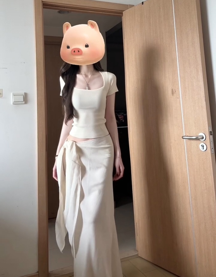 Summer dress bandage skirt 2pcs set