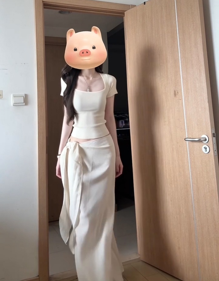 Summer dress bandage skirt 2pcs set