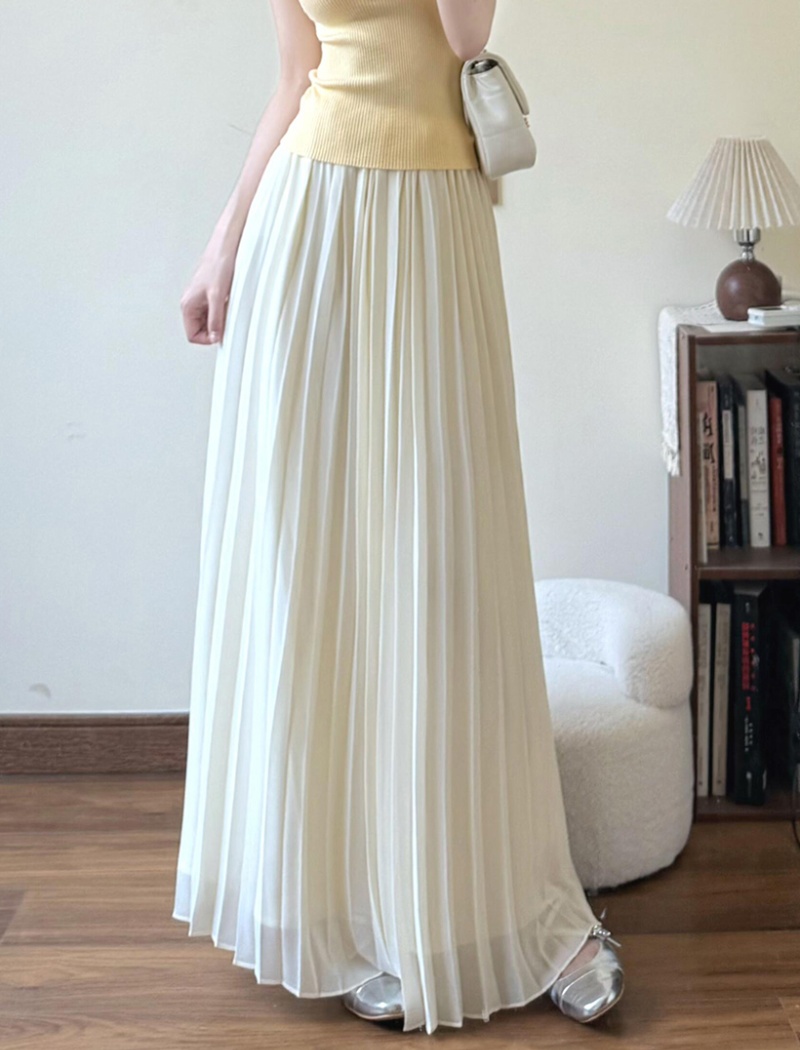 Knitted slim skirt yellow tops 2pcs set for women