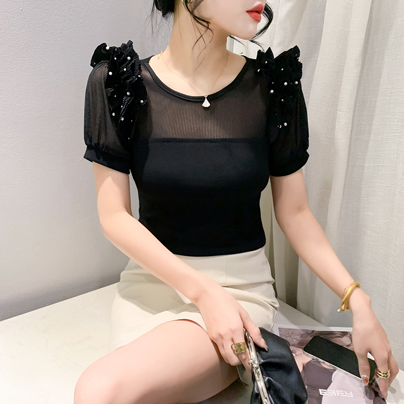 Summer wood ear T-shirt fashion all-match tops