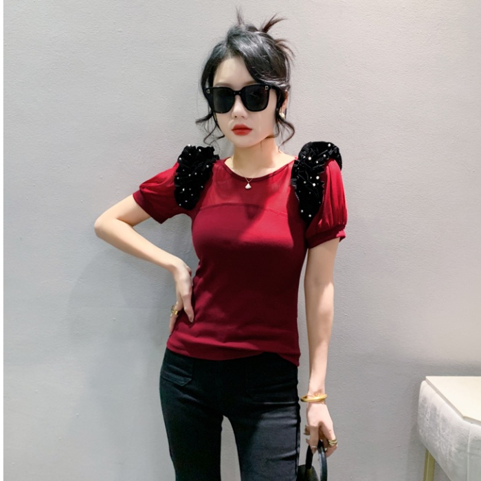 Summer wood ear T-shirt fashion all-match tops
