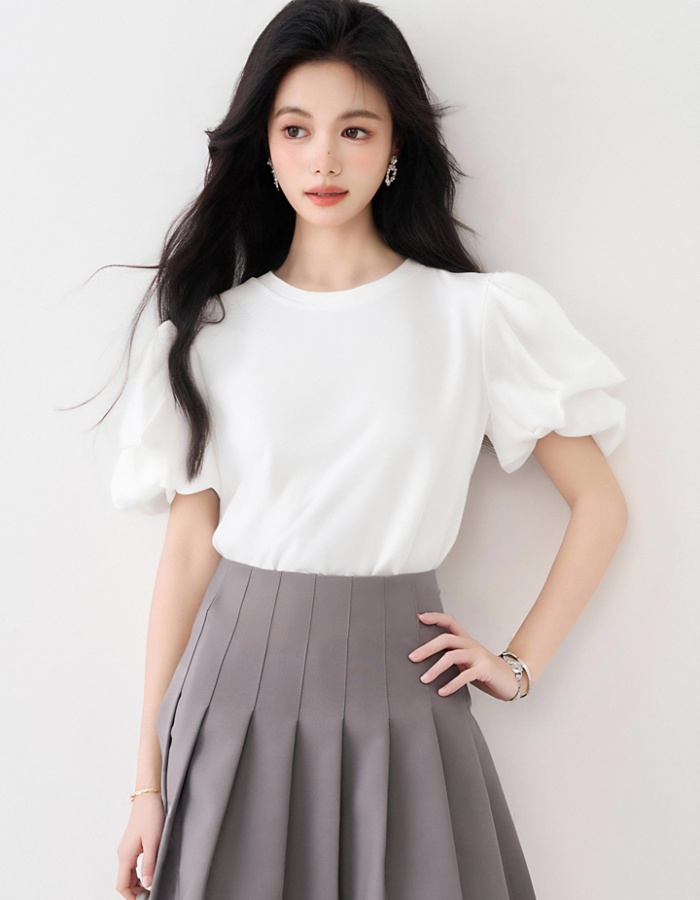 Unique France style tops white T-shirt for women