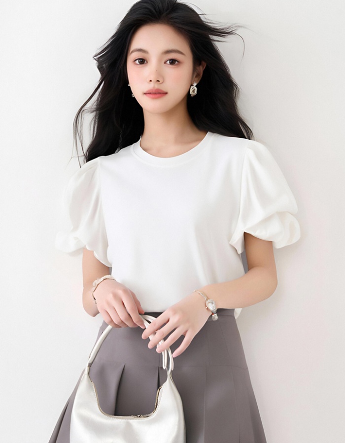 Unique France style tops white T-shirt for women