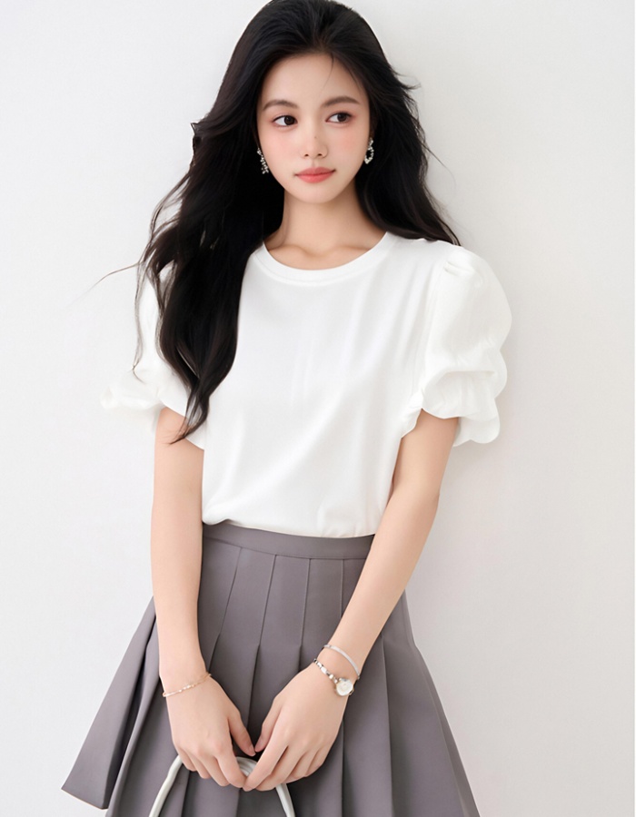 Unique France style tops white T-shirt for women