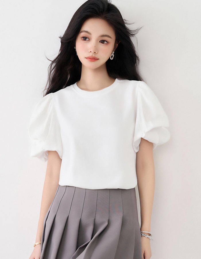 Unique France style tops white T-shirt for women