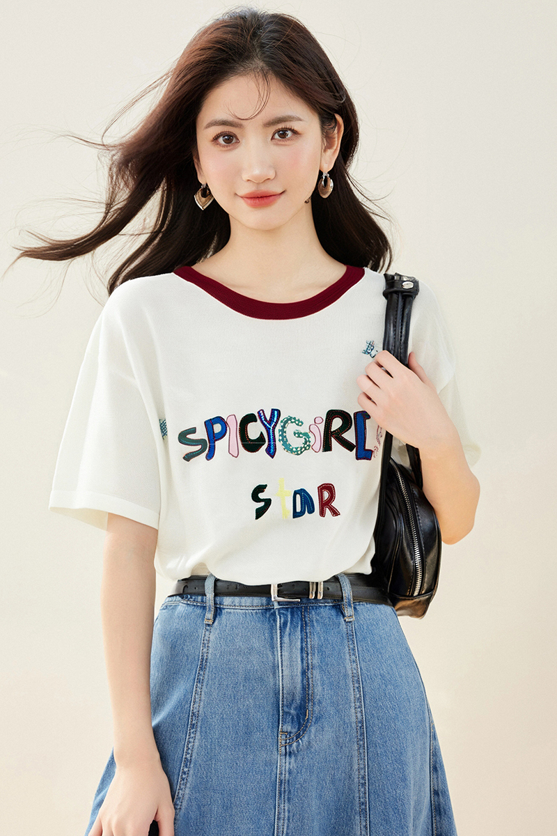 Embroidery show young sweater Western style tops for women