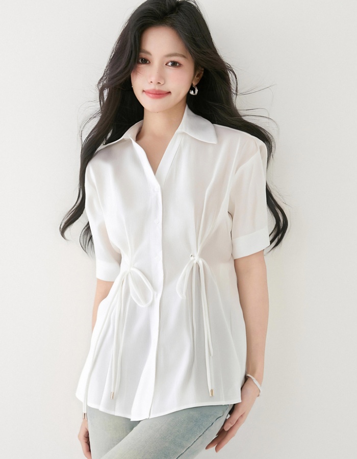 Commuting white tops all-match small shirt