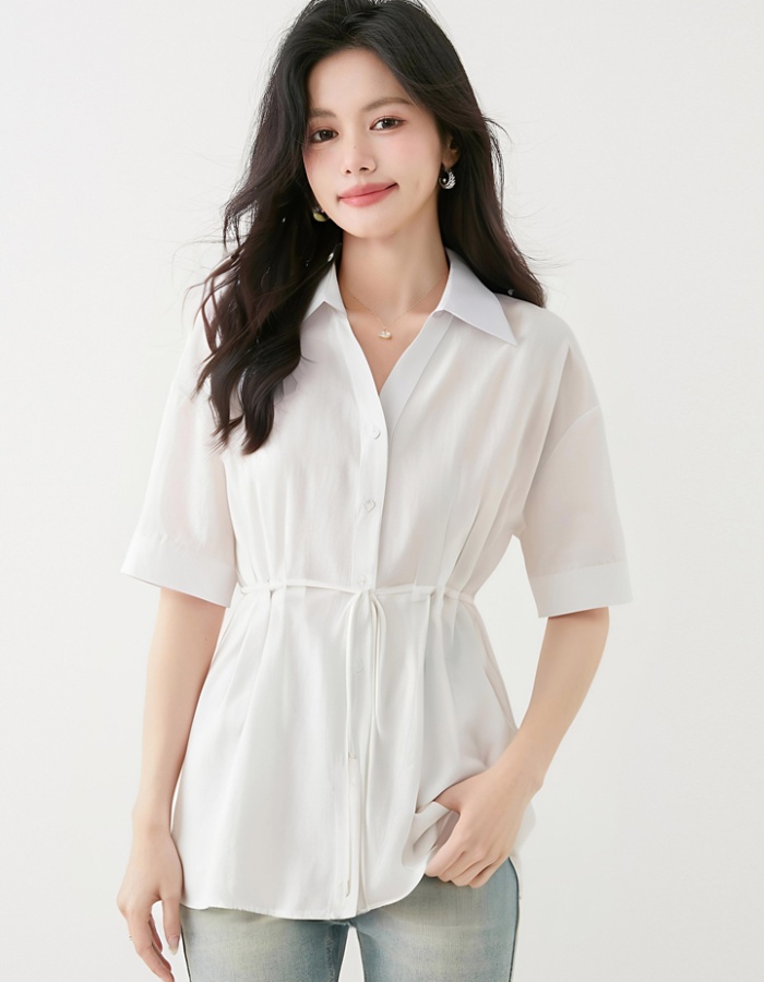 Commuting white tops all-match small shirt