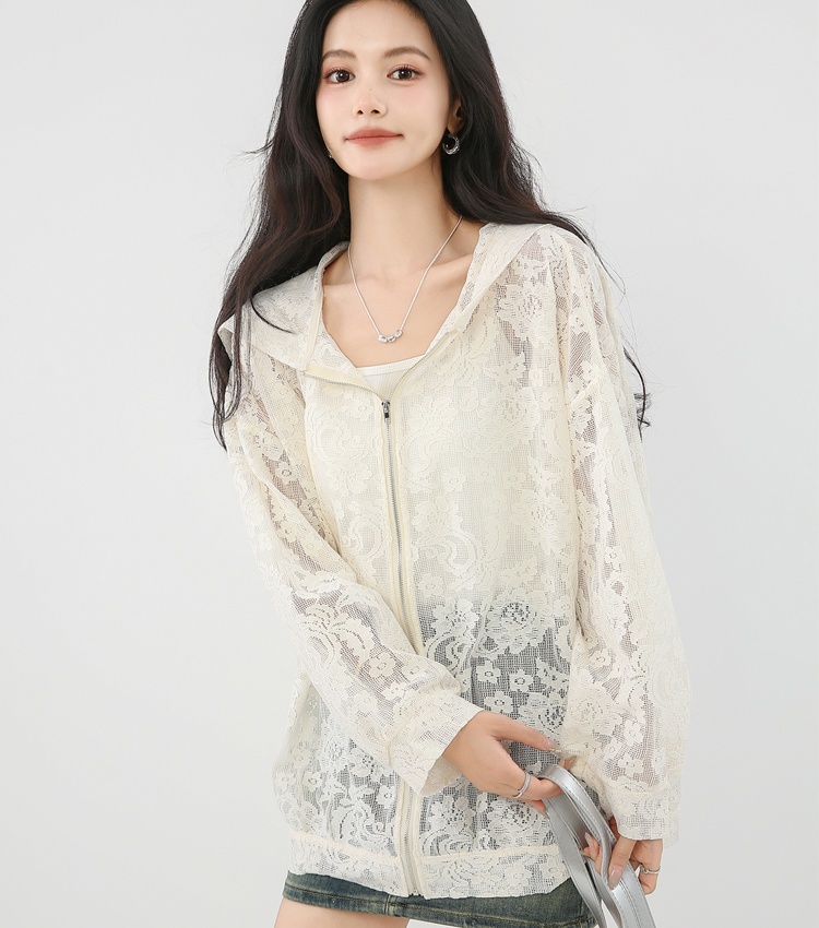 Hooded sunscreen tops long spring and summer cardigan
