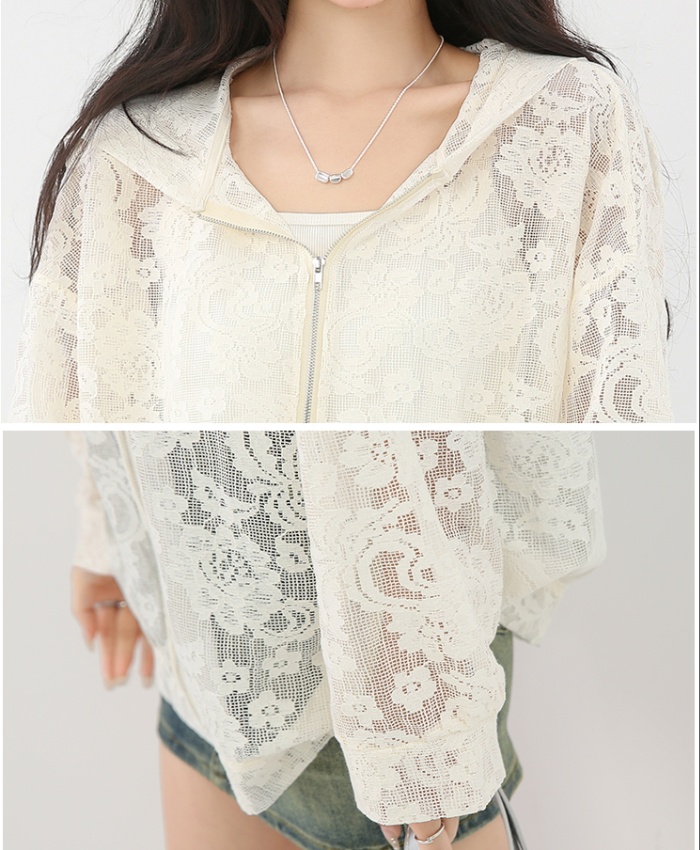 Hooded sunscreen tops long spring and summer cardigan