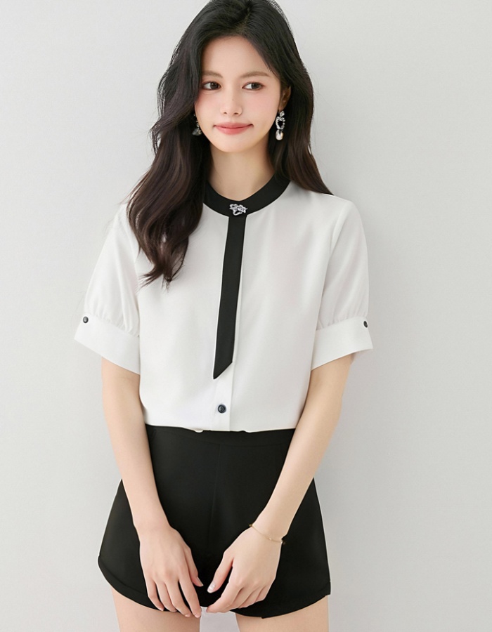 Niche show young Western style shirt white summer tops