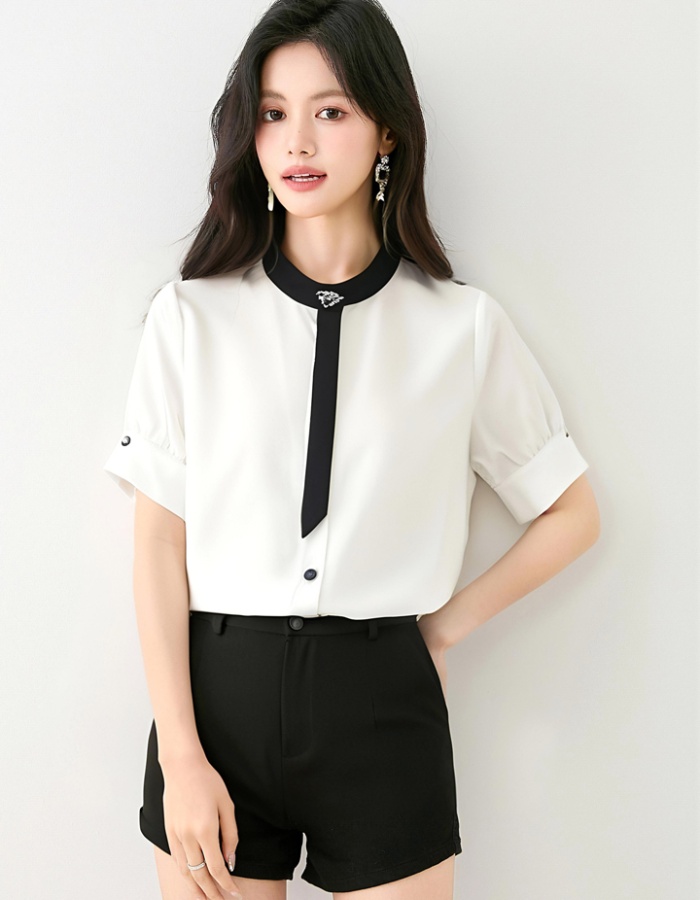Niche show young Western style shirt white summer tops