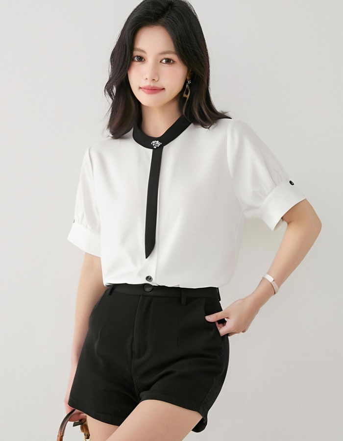 Niche show young Western style shirt white summer tops