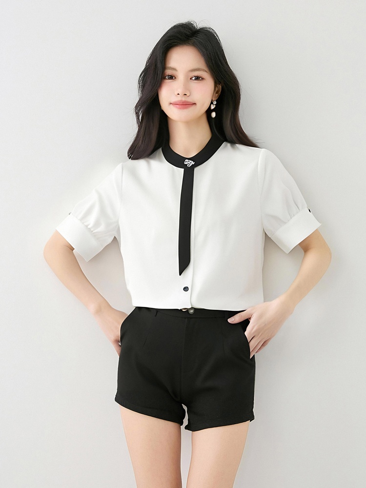 Niche show young Western style shirt white summer tops
