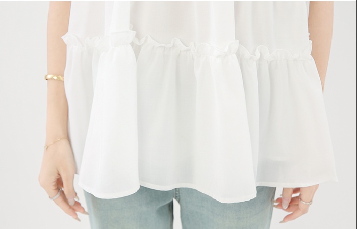 White sleeveless shirt temperament tops