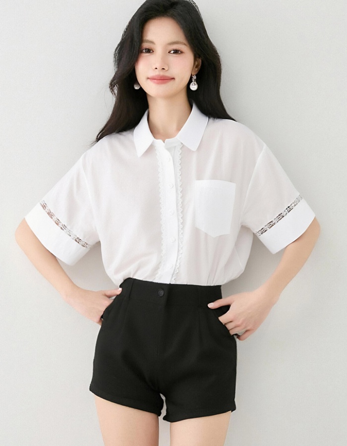 Commuting white small shirt minimalist shirt