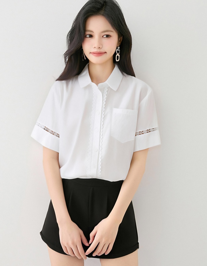 Commuting white small shirt minimalist shirt