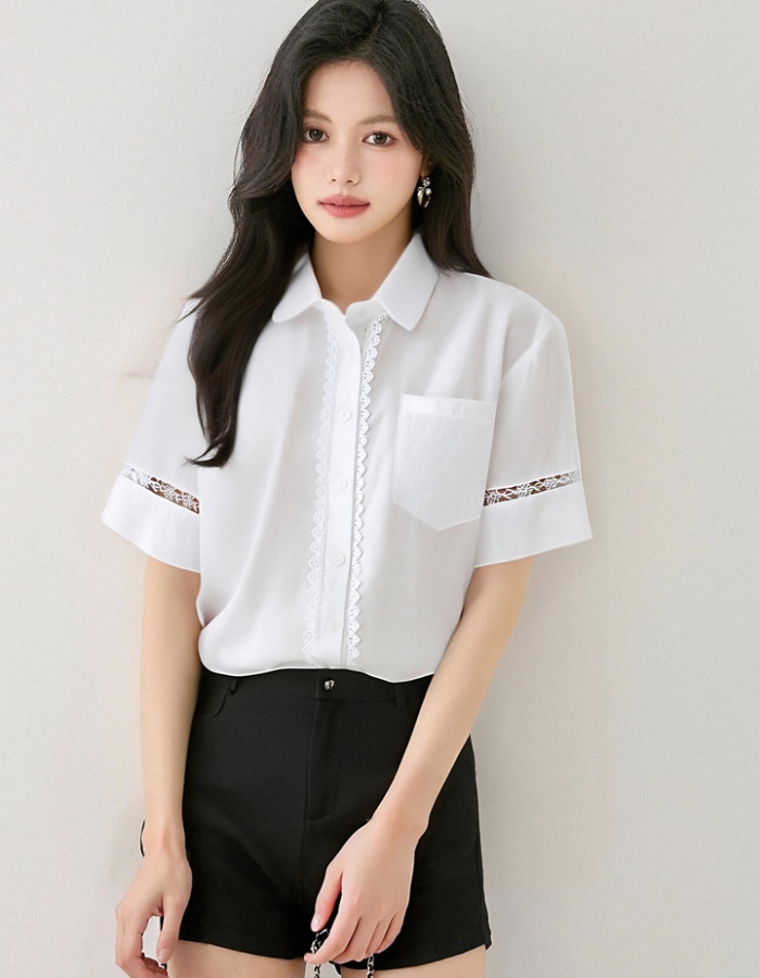 Commuting white small shirt minimalist shirt